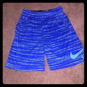 Blue striped Nike shorts